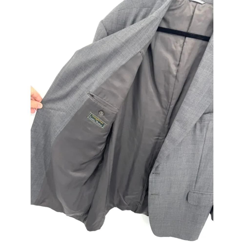 ERMENEGILDO ZEGNA Gray Wool Long 2 Button Blazer Jacket Size 48L (58L EUR)